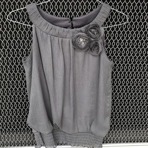 Shimmering dark gray top